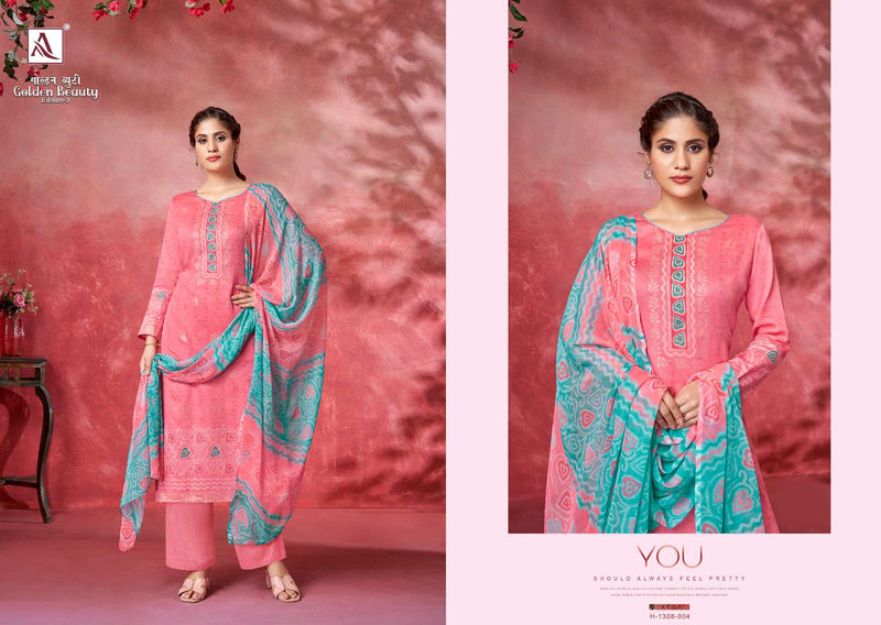 Golden Beauty Vol 3 By Alok Suit Fancy Work Adorable Casual Wear Salwar Kameez