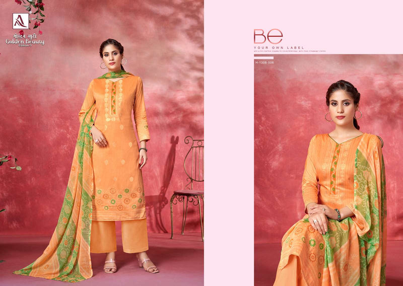 Golden Beauty Vol 3 By Alok Suit Fancy Work Adorable Casual Wear Salwar Kameez
