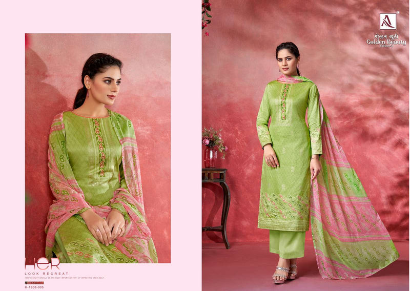 Golden Beauty Vol 3 By Alok Suit Fancy Work Adorable Casual Wear Salwar Kameez
