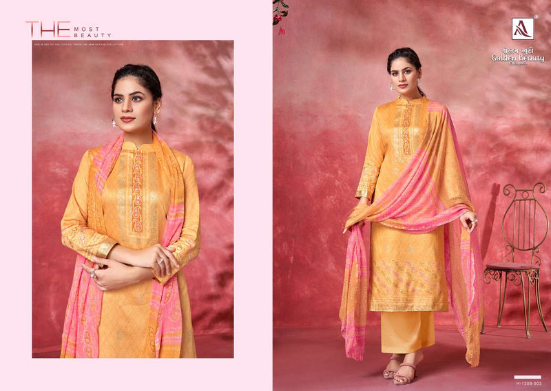 Golden Beauty Vol 3 By Alok Suit Fancy Work Adorable Casual Wear Salwar Kameez