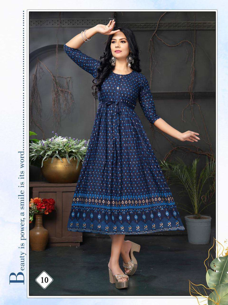Golden Malini Reyon Plain Kurti Catlog