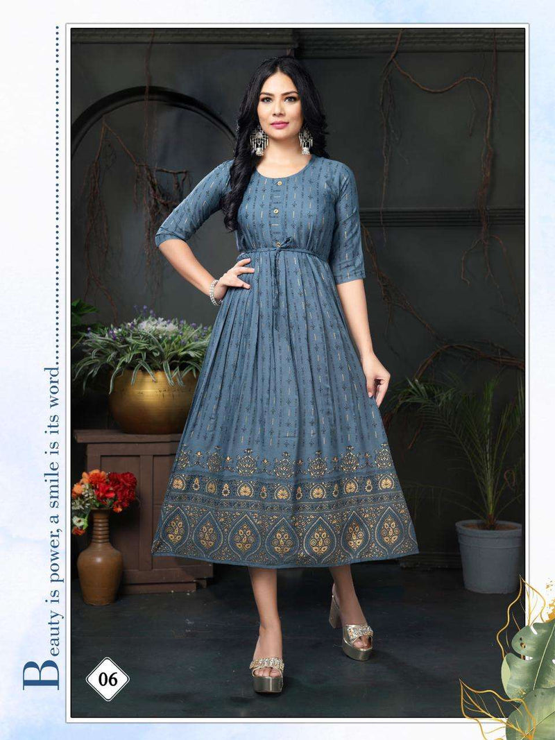 Golden Malini Reyon Plain Kurti Catlog