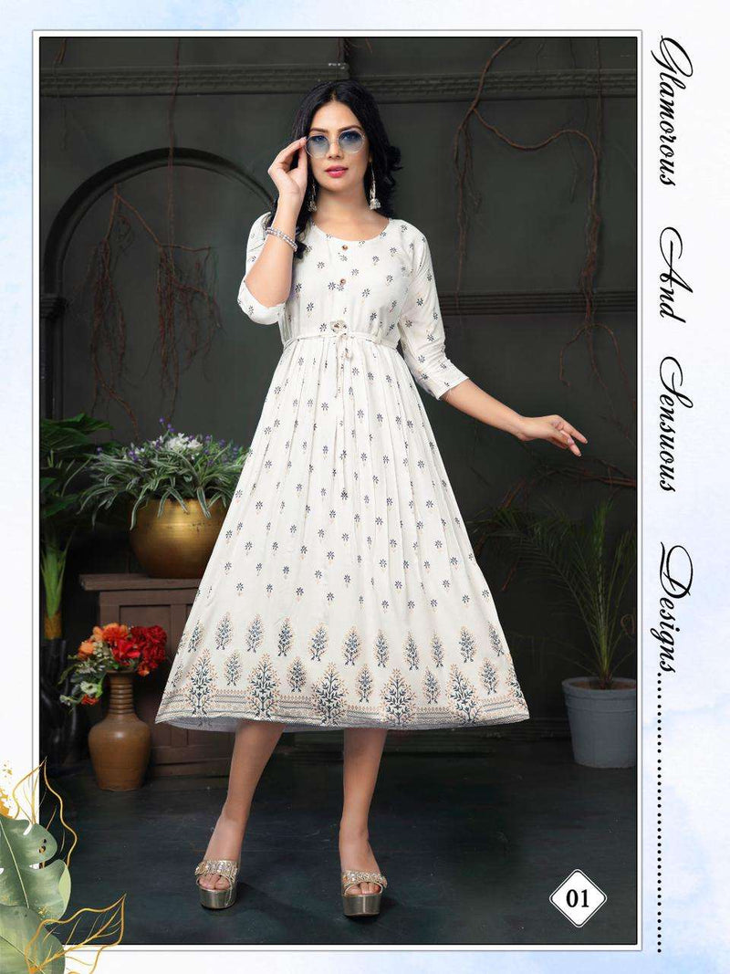 Golden Malini Reyon Plain Kurti Catlog