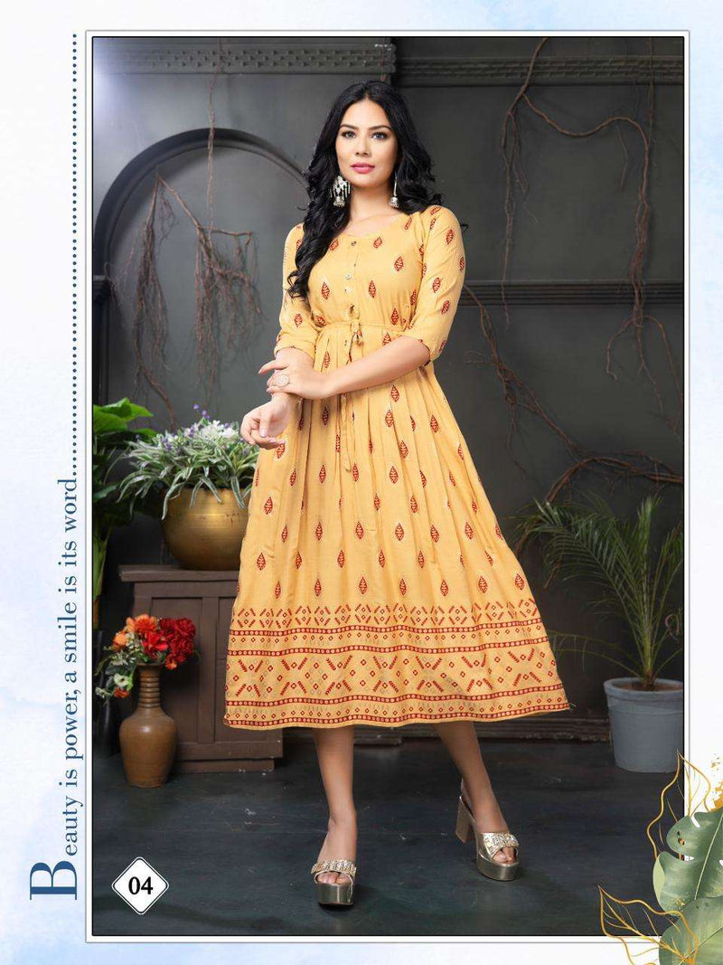 Golden Malini Reyon Plain Kurti Catlog