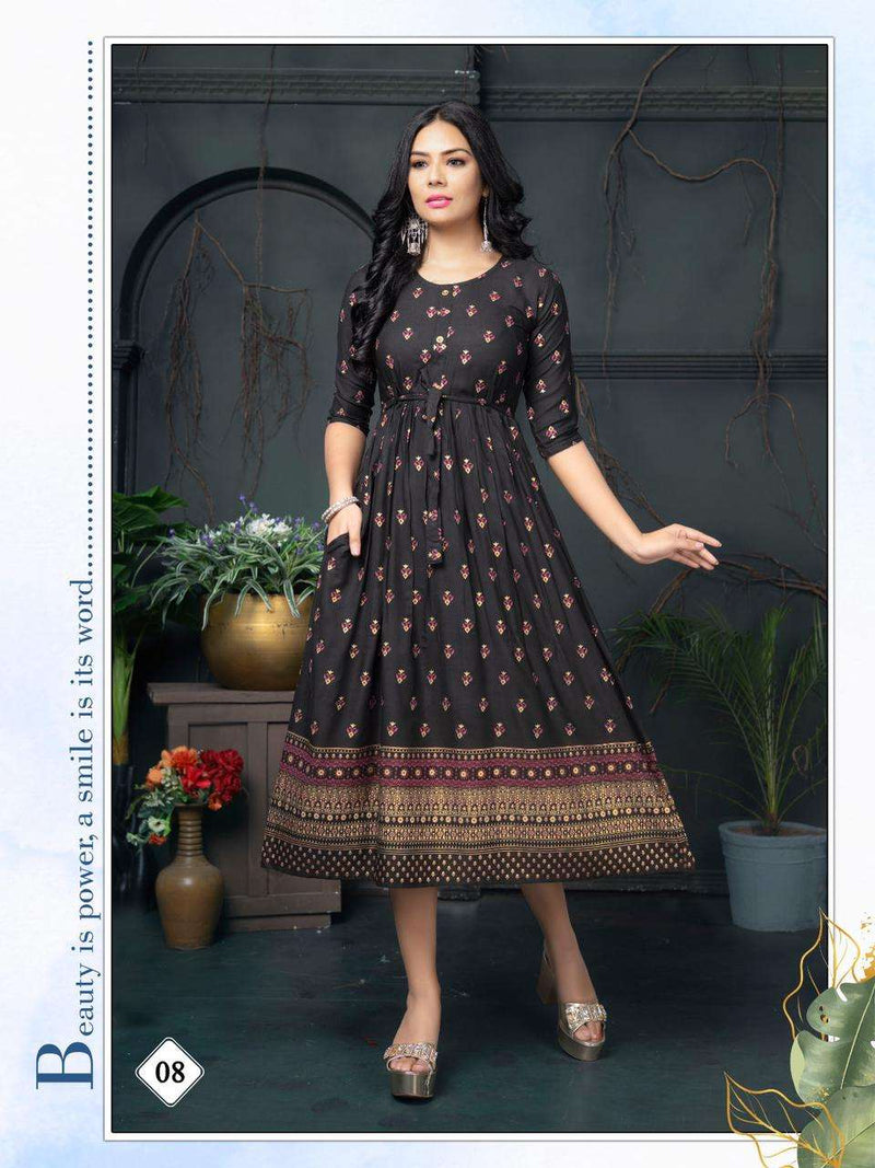 Golden Malini Reyon Plain Kurti Catlog
