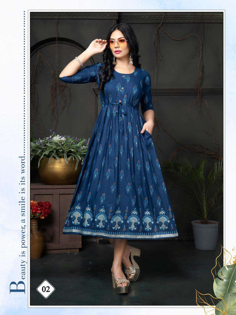 Golden Malini Reyon Plain Kurti Catlog