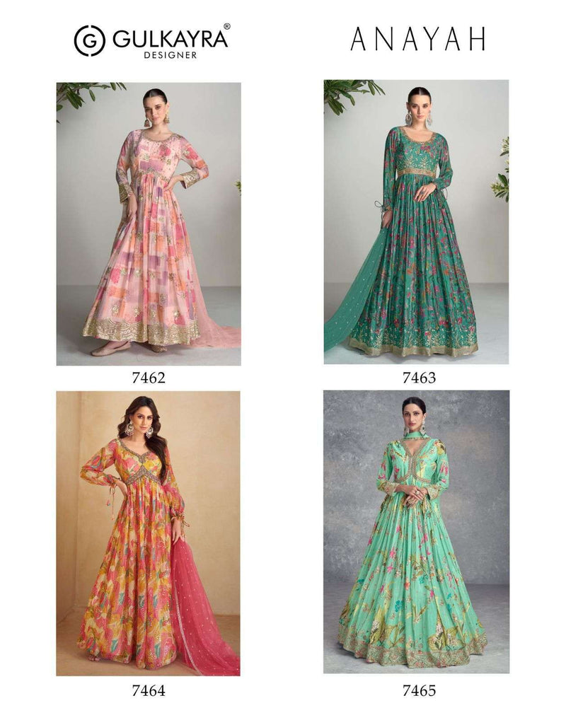 Gulkariya Designer Anayah Chinon Embroidery Work With Mirror & Hand Work Designer Dress