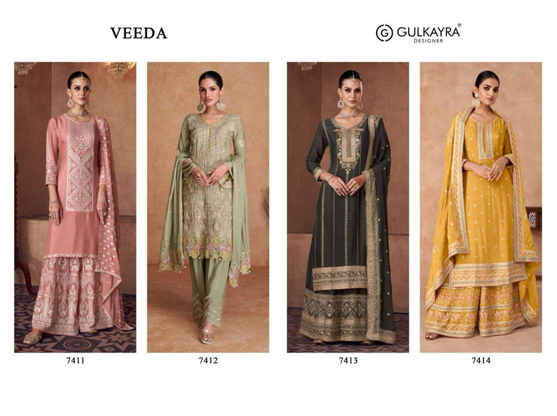 Gulkayra Designer Veeda Chinon Designer Wedding Wear Suit Collection