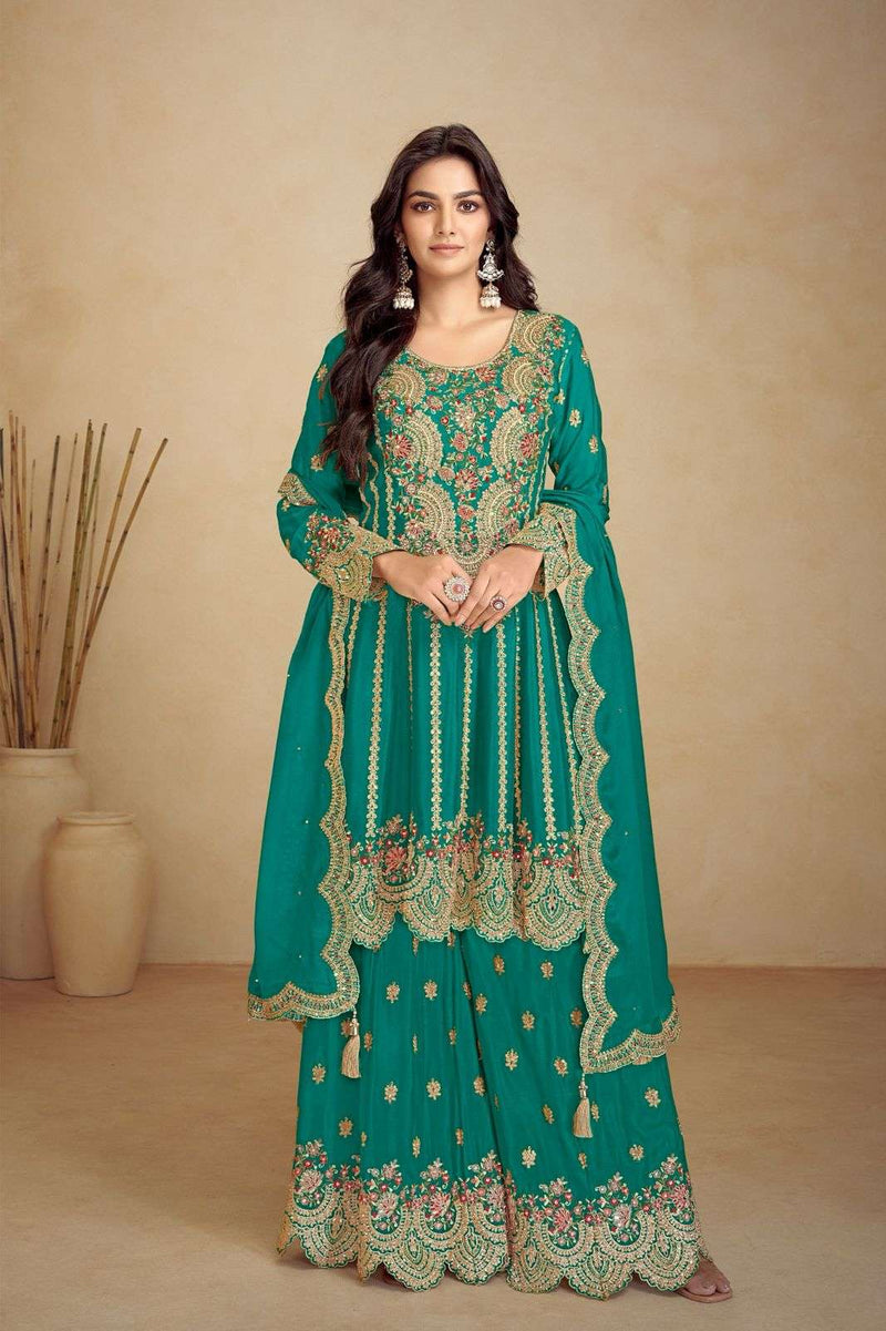 Gulkayra Designer Jalwa Chinon Embroidery Work Party Wear Dress