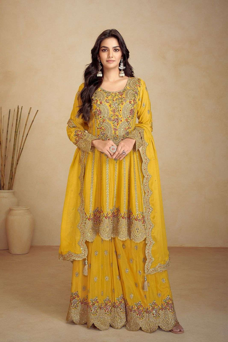 Gulkayra Designer Jalwa Chinon Embroidery Work Party Wear Dress