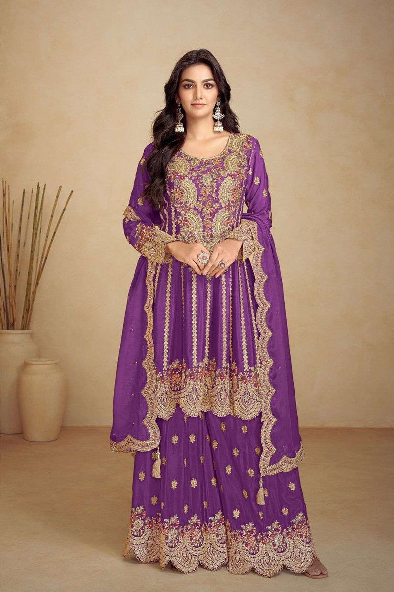 Gulkayra Designer Jalwa Chinon Embroidery Work Party Wear Dress