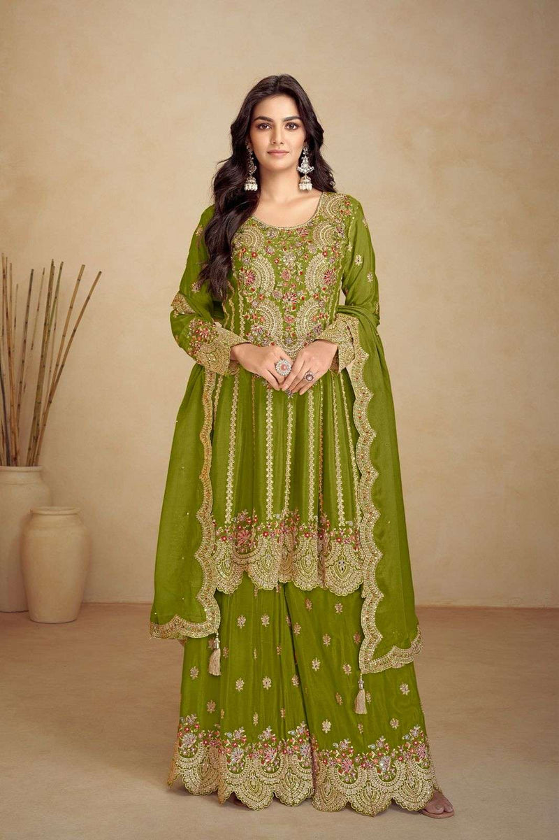 Gulkayra Designer Jalwa Chinon Embroidery Work Party Wear Dress