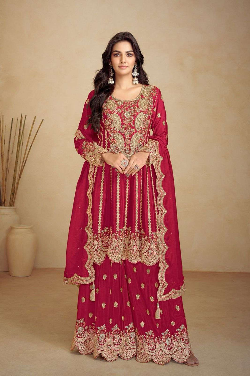 Gulkayra Designer Jalwa Chinon Embroidery Work Party Wear Dress