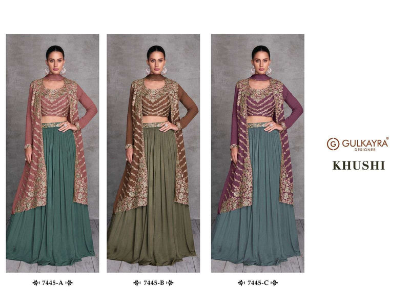 Gulkayra Designer Khusi Chinon Party Weare Indo Western Dress