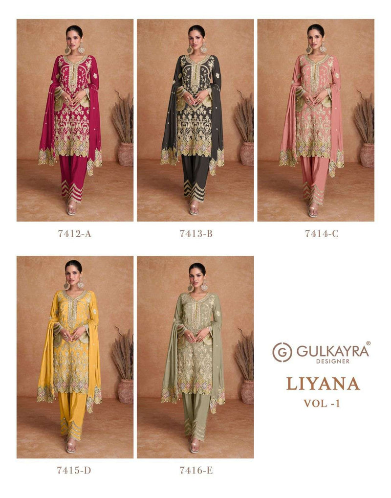 Gulkayra Designer Liyana Vol 1 Chinon Designer Party Wear Suit Collection
