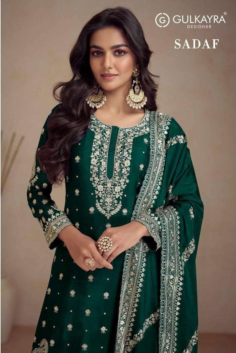 Gulkayra Designer Sadaf Chinon Heavy Designer Party Wear Suit