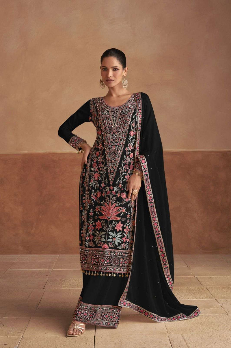 Gulkayra Designer Sajda Chinon Designer Wedding Wear Kurti Plazo Dupatta Set
