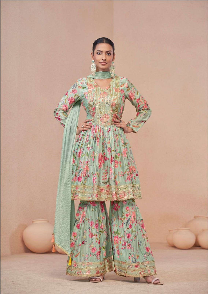 Gulkayra Designer Vanshika Chinon Digital Print Designer Party Wear Suit