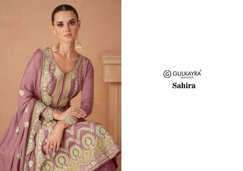 Gulkayra Designer Sahira Chinon Heavy Designer Party Wear Suit Collection