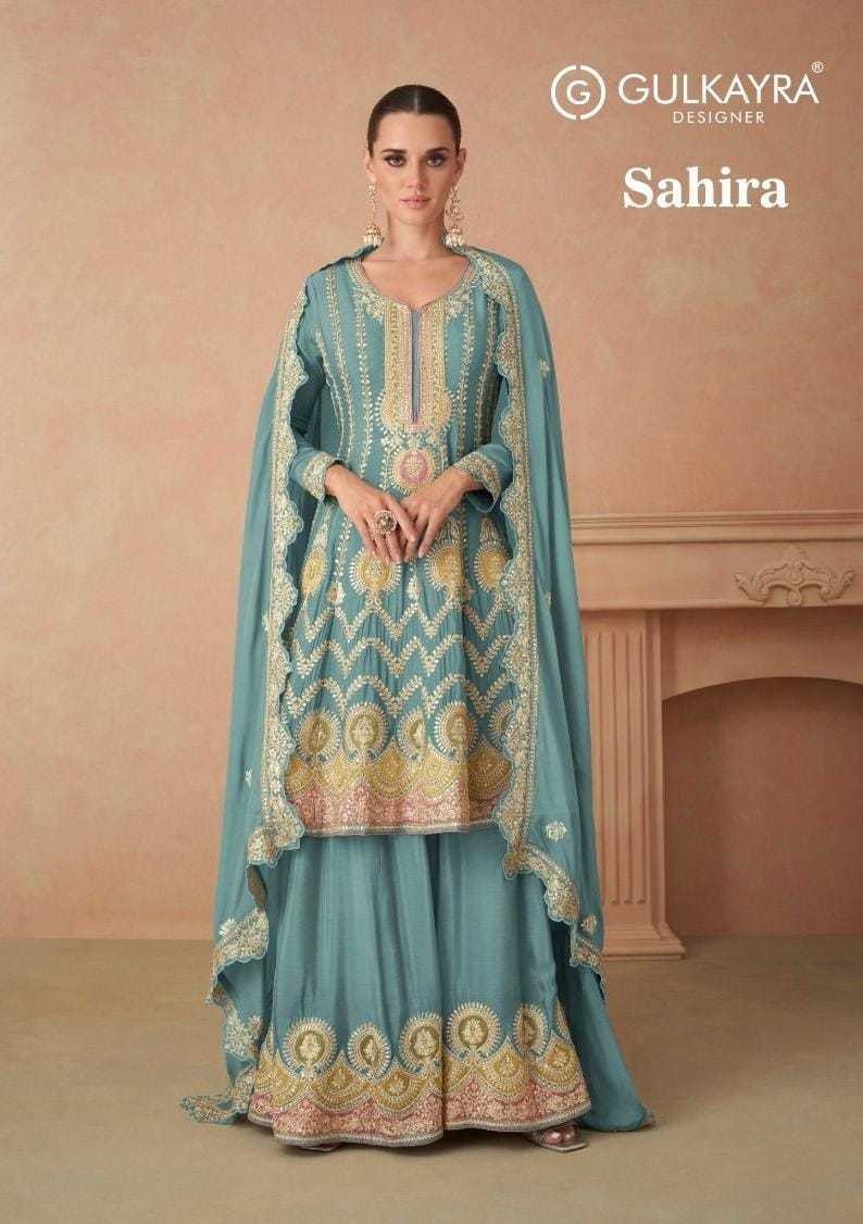 Gulkayra Designer Sahira Chinon Heavy Designer Party Wear Suit Collection