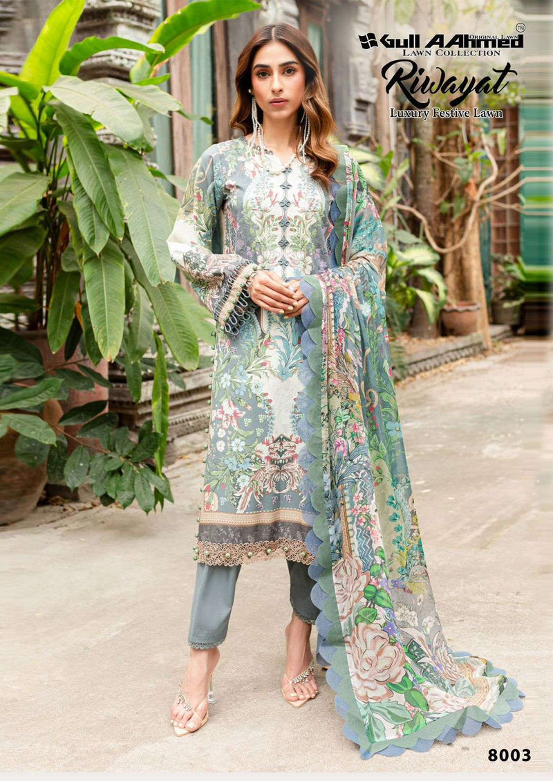 Gull Aahmed Riwayat Vol 8 Lawn Cotton Daily Wear Salwar Suit