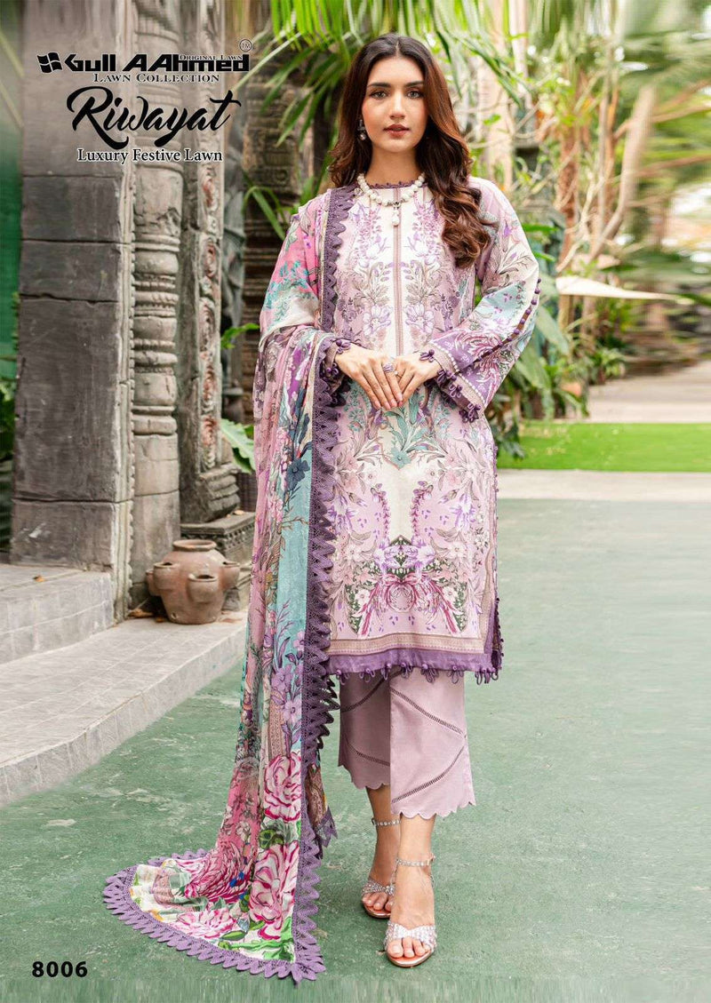 Gull Aahmed Riwayat Vol 8 Lawn Cotton Daily Wear Salwar Suit