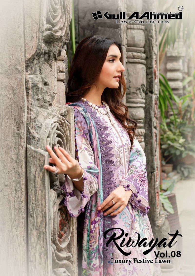 Gull Aahmed Riwayat Vol 8 Lawn Cotton Daily Wear Salwar Suit