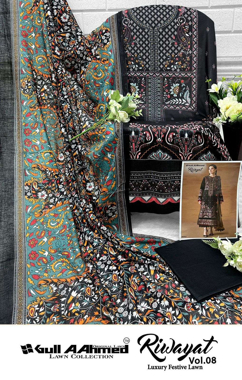 Gull Aahmed Riwayat Vol 8 Lawn Cotton Daily Wear Salwar Suit