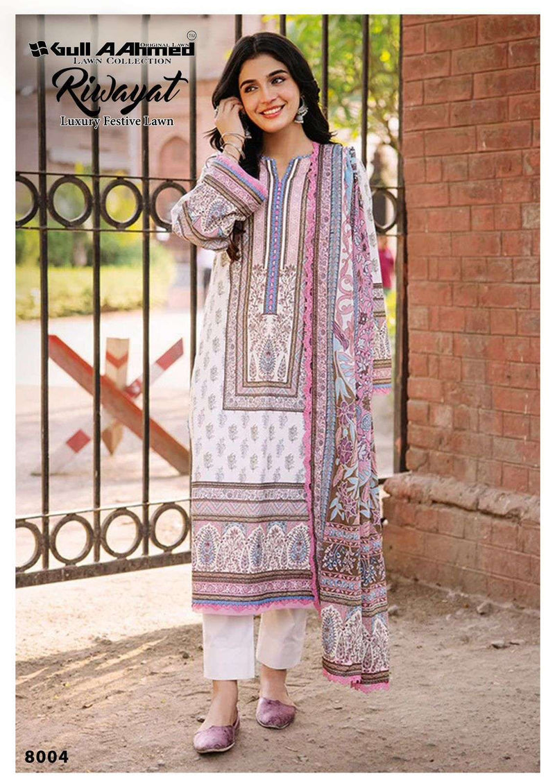 Gull Aahmed Riwayat Vol 8 Lawn Cotton Daily Wear Salwar Suit
