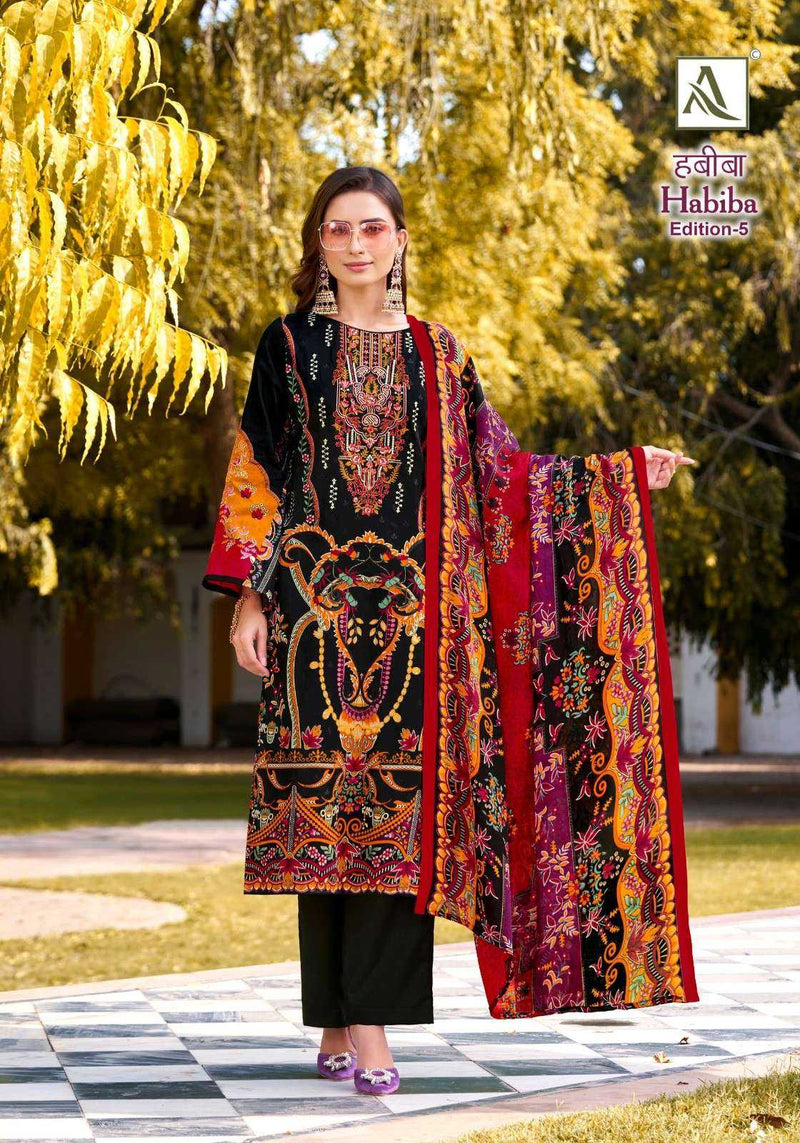 Alok Suit Habiba Vol 5 Cotton Zam Digital Pakistani Print With Fancy Embroidery Unstitched Salwar Suit