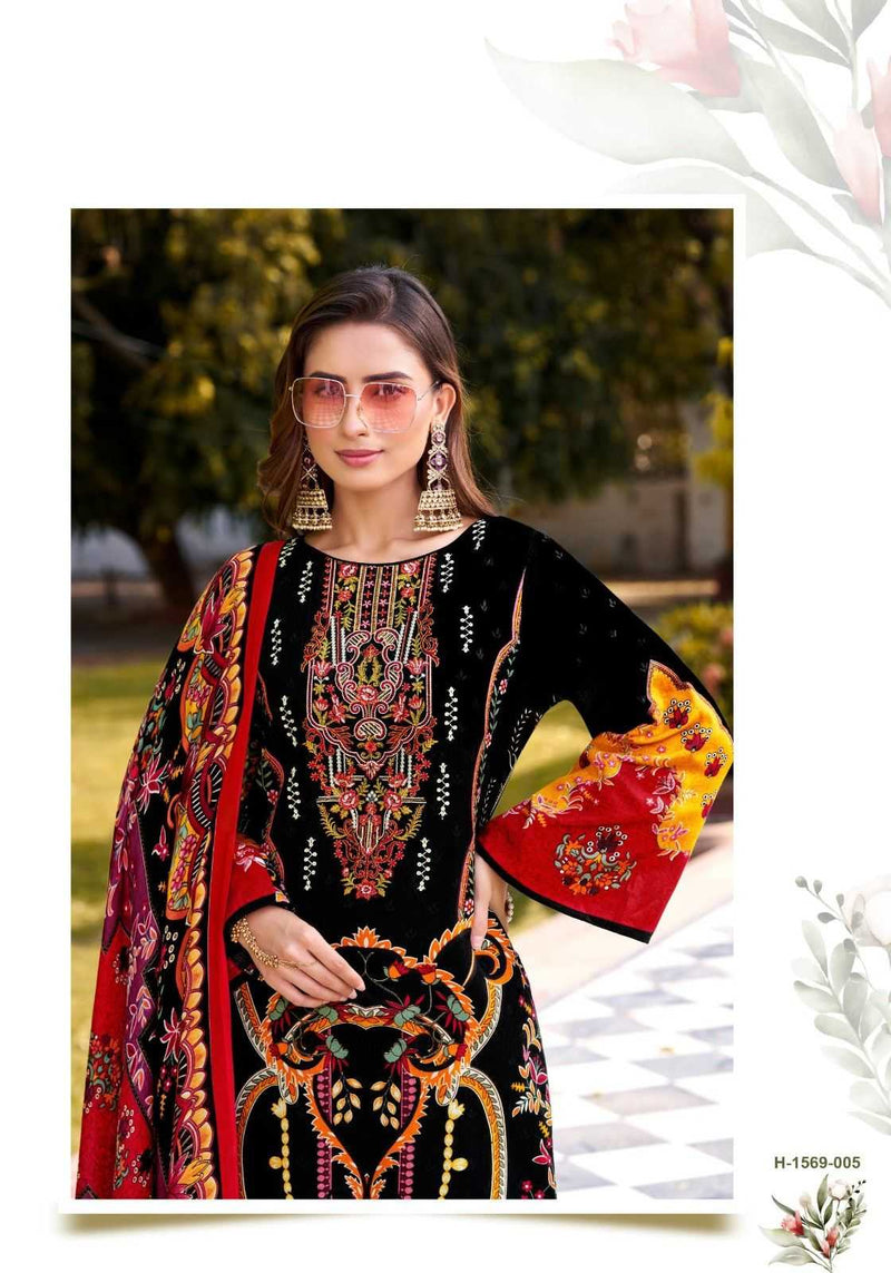 Alok Suit Habiba Vol 5 Cotton Zam Digital Pakistani Print With Fancy Embroidery Unstitched Salwar Suit