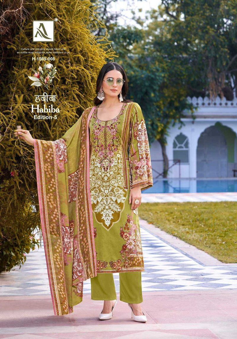Alok Suit Habiba Vol 5 Cotton Zam Digital Pakistani Print With Fancy Embroidery Unstitched Salwar Suit