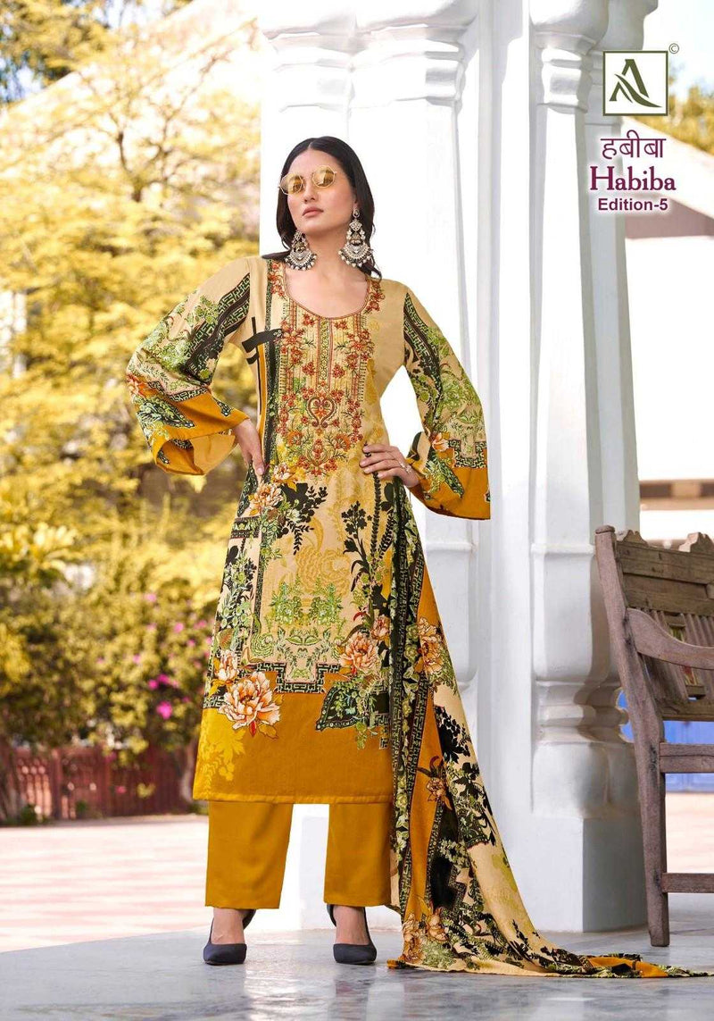 Alok Suit Habiba Vol 5 Cotton Zam Digital Pakistani Print With Fancy Embroidery Unstitched Salwar Suit