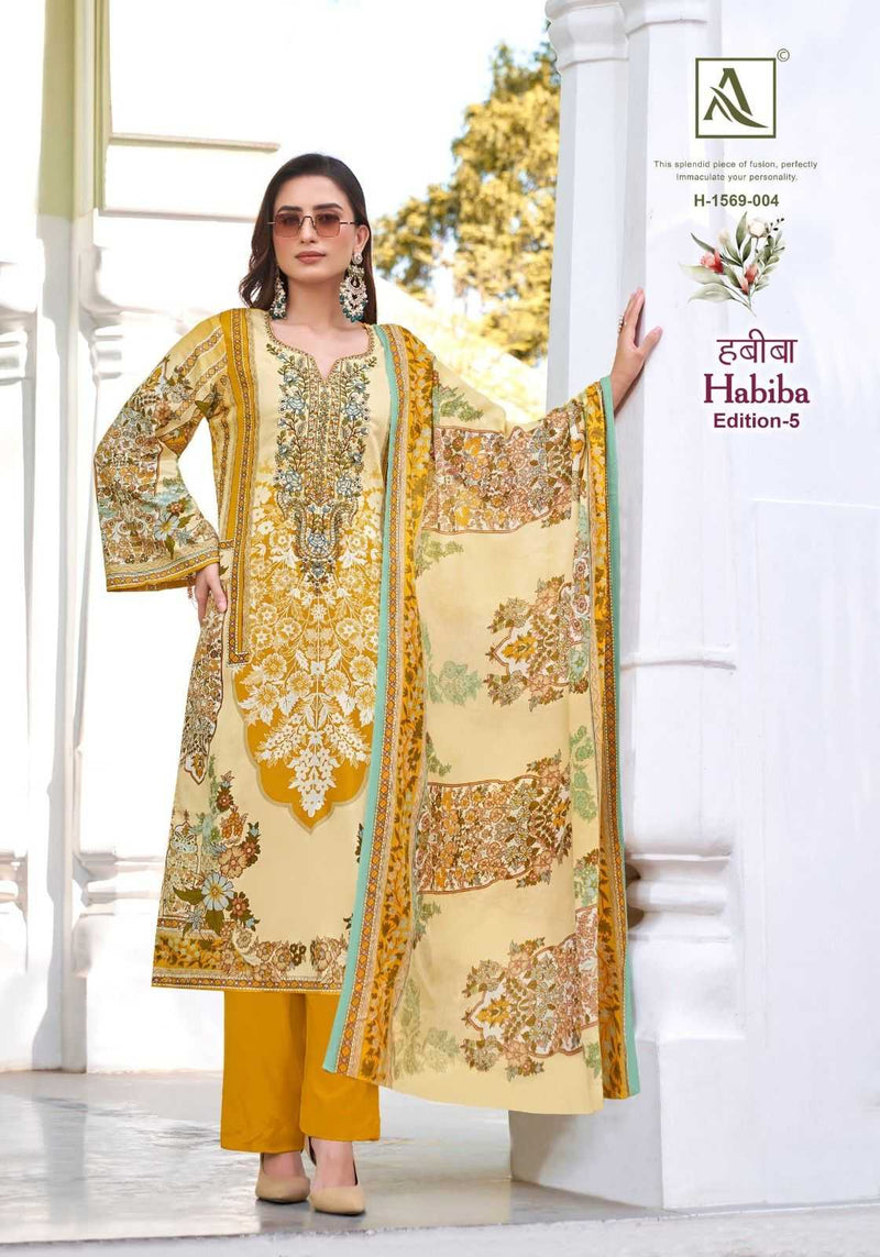 Alok Suit Habiba Vol 5 Cotton Zam Digital Pakistani Print With Fancy Embroidery Unstitched Salwar Suit