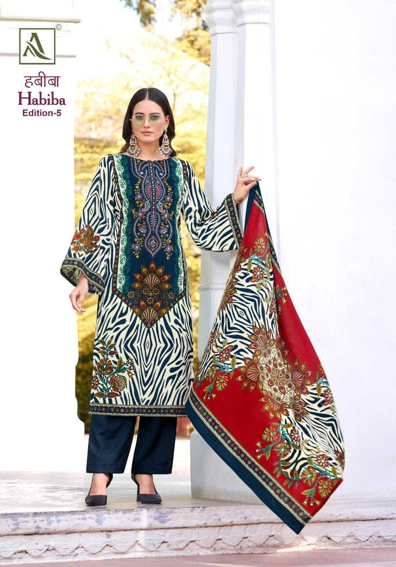Alok Suit Habiba Vol 5 Cotton Zam Digital Pakistani Print With Fancy Embroidery Unstitched Salwar Suit