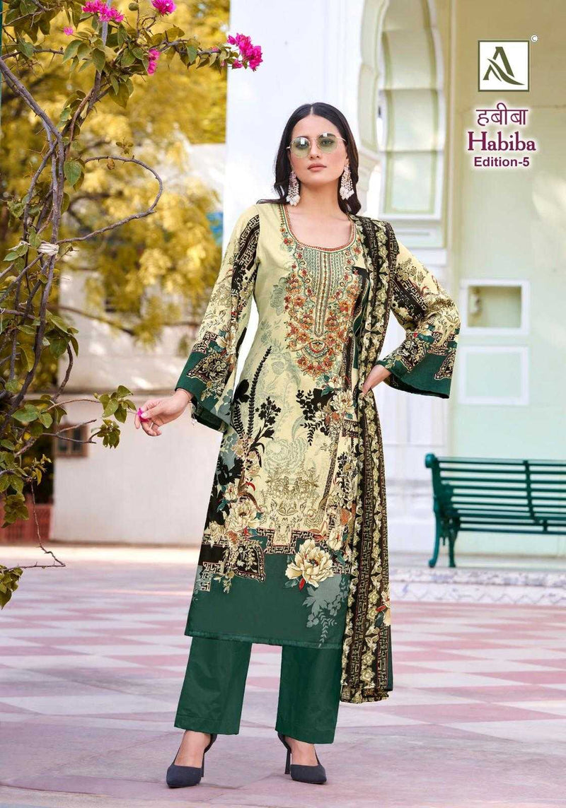 Alok Suit Habiba Vol 5 Cotton Zam Digital Pakistani Print With Fancy Embroidery Unstitched Salwar Suit
