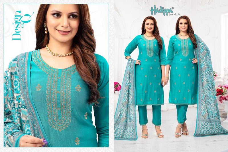 Hadippa Dream Vol1 Roman Silk Heavy Neck Work Straight Cut Kurti Dupatta Set