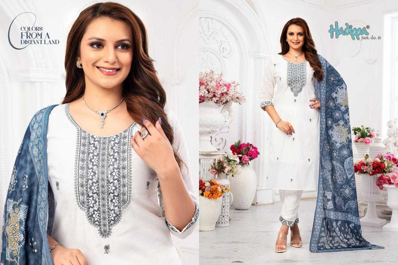 Hadippa Dream Vol1 Roman Silk Heavy Neck Work Straight Cut Kurti Dupatta Set