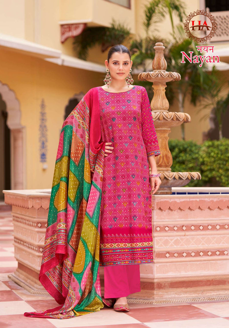 Harshit Fashion Hub Nayan Jam Cotton Designer Print With Mirror Work Unstiched Salwar Suit