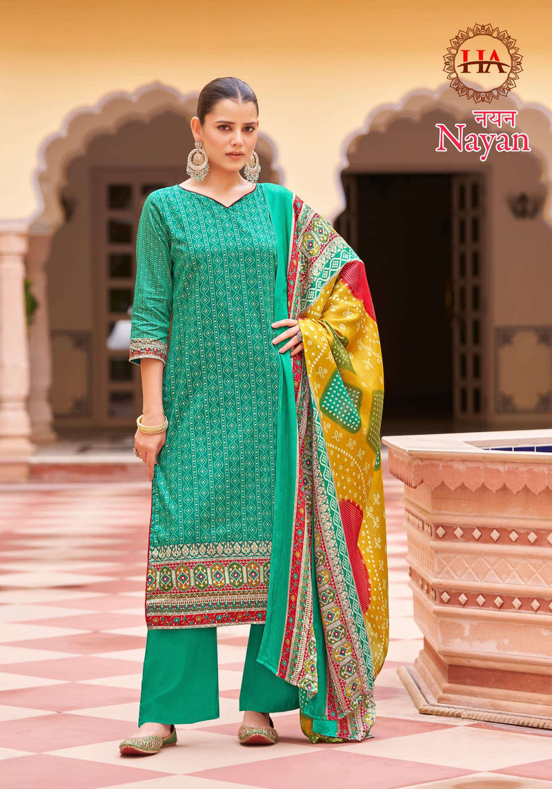 Harshit Fashion Hub Nayan Jam Cotton Designer Print With Mirror Work Unstiched Salwar Suit