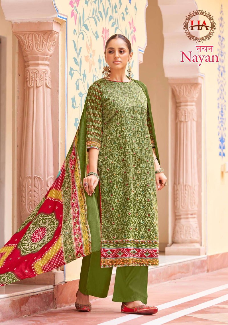 Harshit Fashion Hub Nayan Jam Cotton Designer Print With Mirror Work Unstiched Salwar Suit