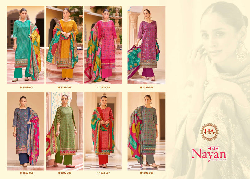 Harshit Fashion Hub Nayan Jam Cotton Designer Print With Mirror Work Unstiched Salwar Suit