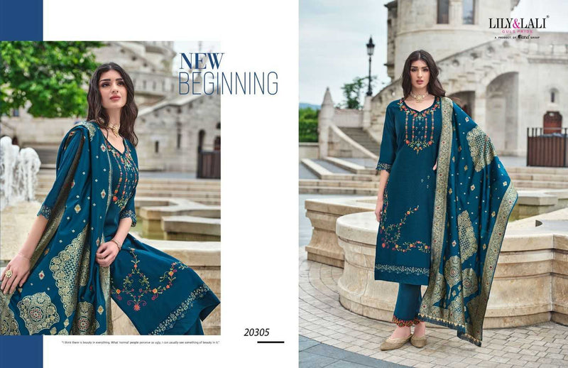 Lily And Lali Hasmeena Vol 3 Viscose Handwork And Embroidery Work Designer Kurti Combo Set