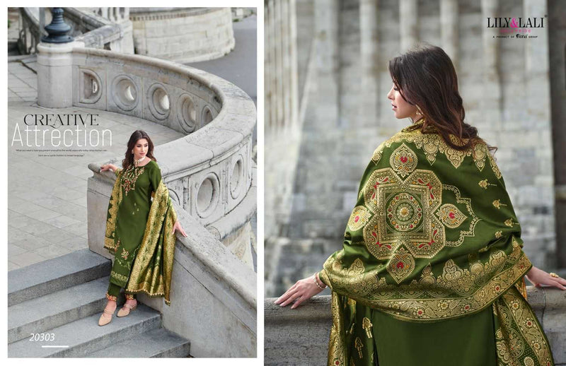 Lily And Lali Hasmeena Vol 3 Viscose Handwork And Embroidery Work Designer Kurti Combo Set