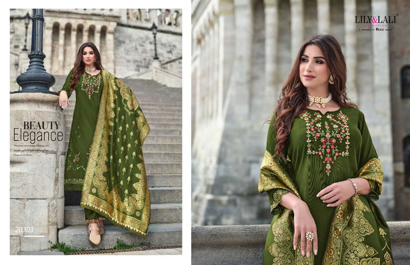 Lily And Lali Hasmeena Vol 3 Viscose Handwork And Embroidery Work Designer Kurti Combo Set