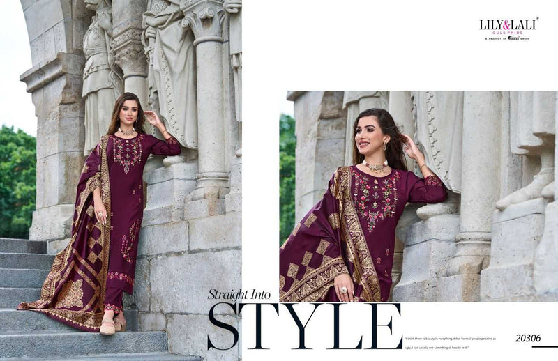 Lily And Lali Hasmeena Vol 3 Viscose Handwork And Embroidery Work Designer Kurti Combo Set