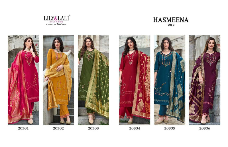 Lily And Lali Hasmeena Vol 3 Viscose Handwork And Embroidery Work Designer Kurti Combo Set