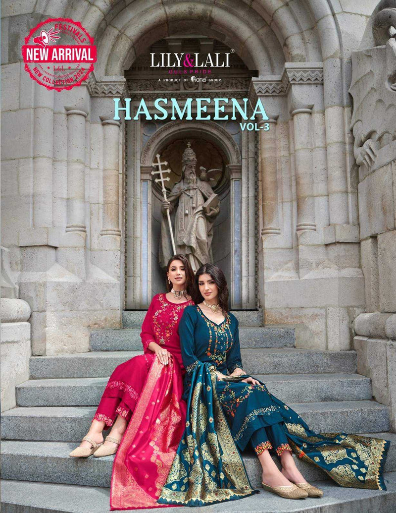 Lily And Lali Hasmeena Vol 3 Viscose Handwork And Embroidery Work Designer Kurti Combo Set