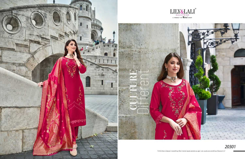 Lily And Lali Hasmeena Vol 3 Viscose Handwork And Embroidery Work Designer Kurti Combo Set