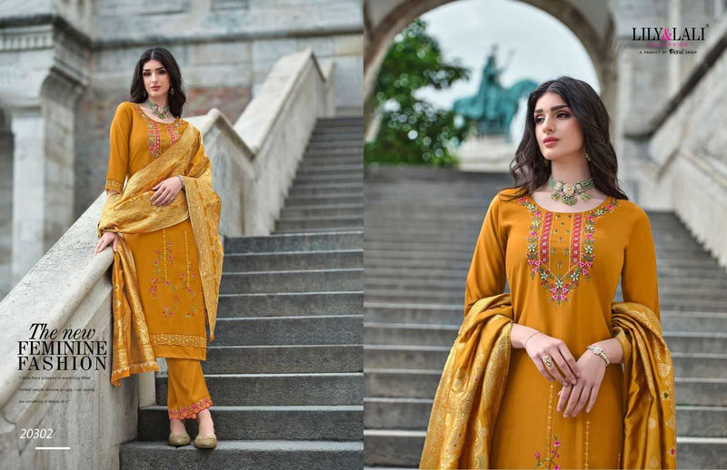 Lily And Lali Hasmeena Vol 3 Viscose Handwork And Embroidery Work Designer Kurti Combo Set